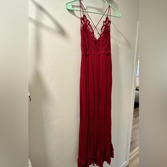 chinese dress ladies Free People Adella Lace Maxi Dress in Purple